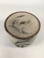 Japanese Tea Ceremony Ceramic Lidded Water Pot Mizusashi Vtg Pottery MS39