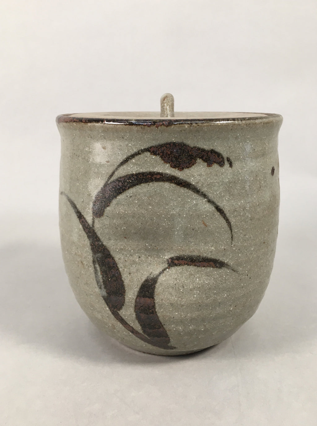 Japanese Tea Ceremony Ceramic Lidded Water Pot Mizusashi Vtg Pottery MS39