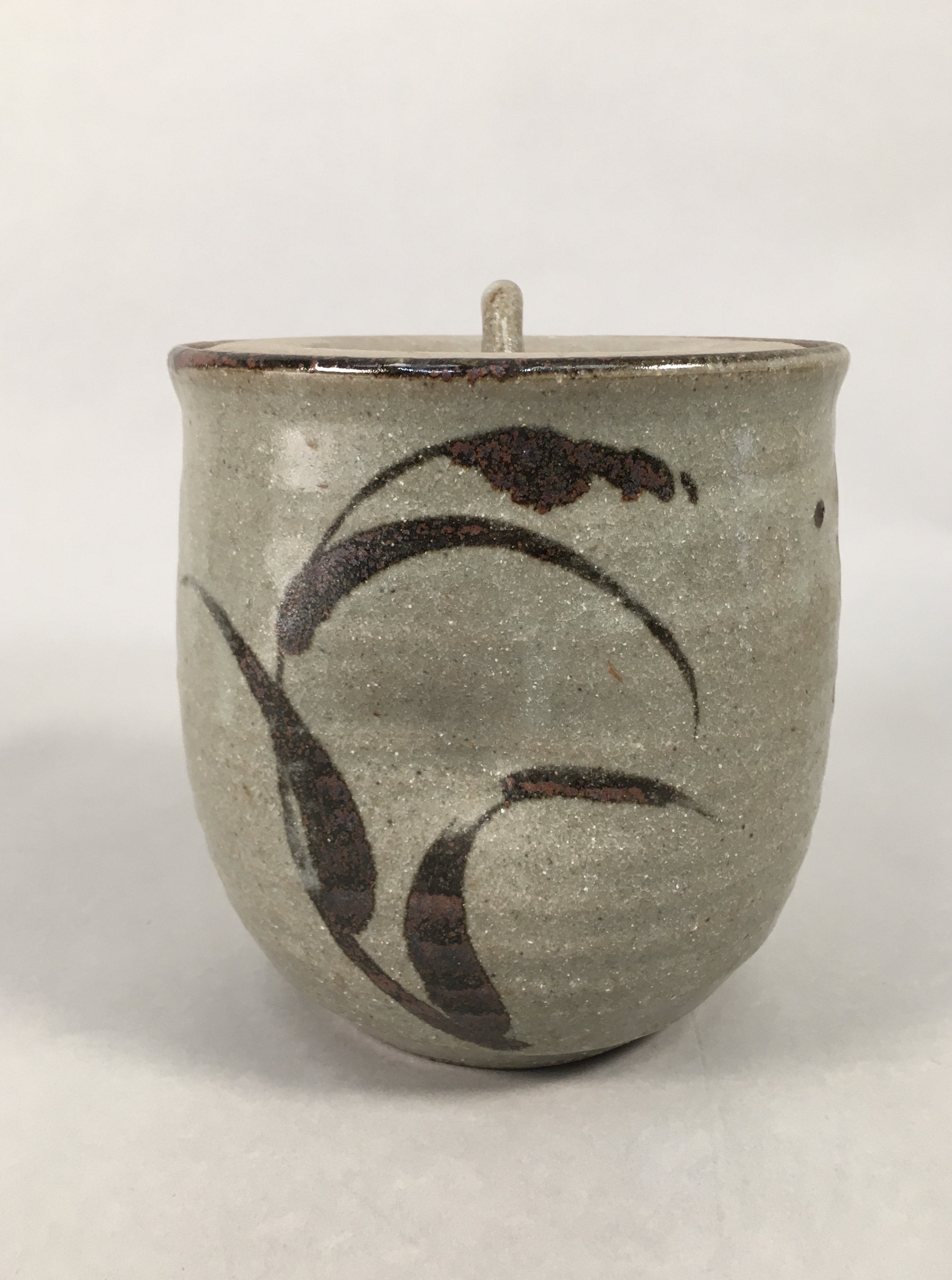 Japanese Tea Ceremony Ceramic Lidded Water Pot Mizusashi Vtg Pottery MS39