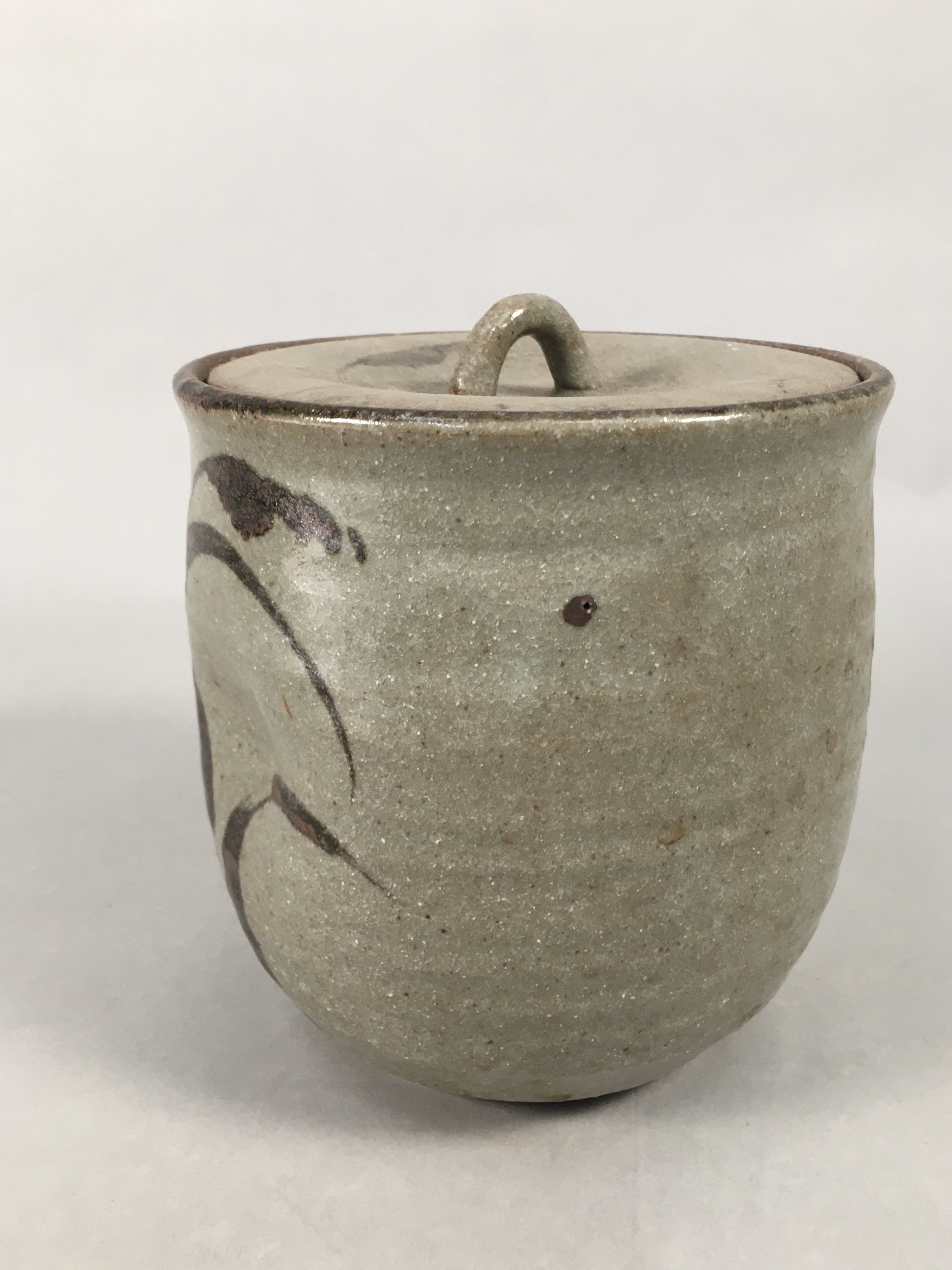 Japanese Tea Ceremony Ceramic Lidded Water Pot Mizusashi Vtg Pottery MS39
