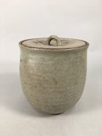 Japanese Tea Ceremony Ceramic Lidded Water Pot Mizusashi Vtg Pottery MS39