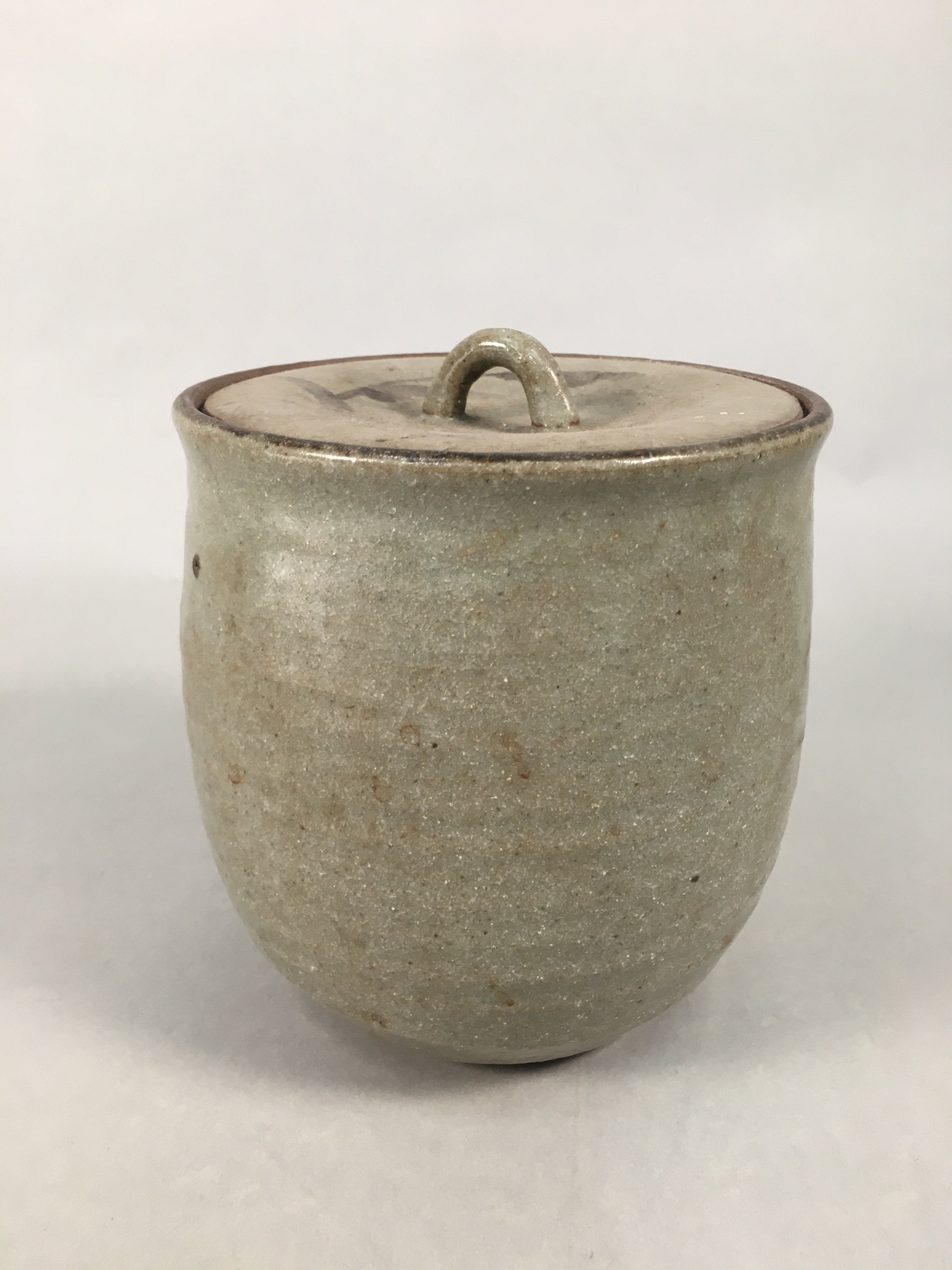 Japanese Tea Ceremony Ceramic Lidded Water Pot Mizusashi Vtg Pottery MS39