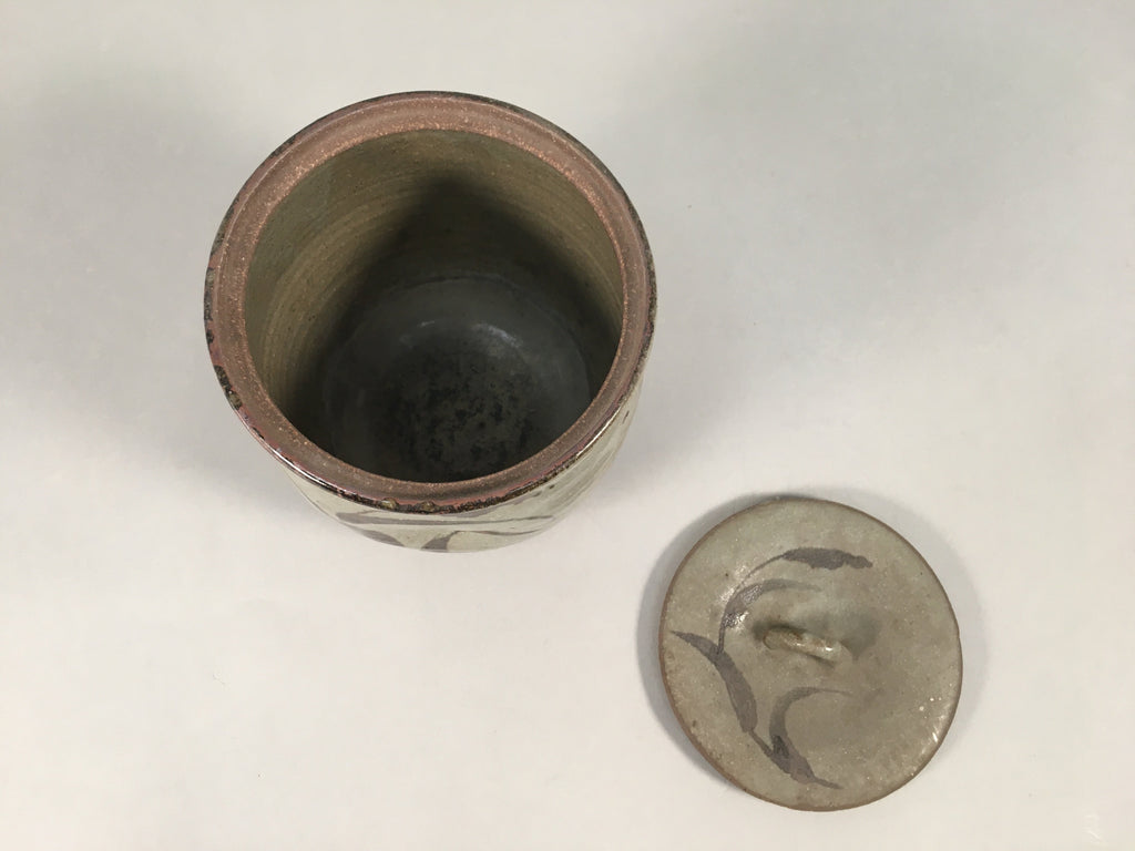Japanese Tea Ceremony Ceramic Lidded Water Pot Mizusashi Vtg Pottery MS39