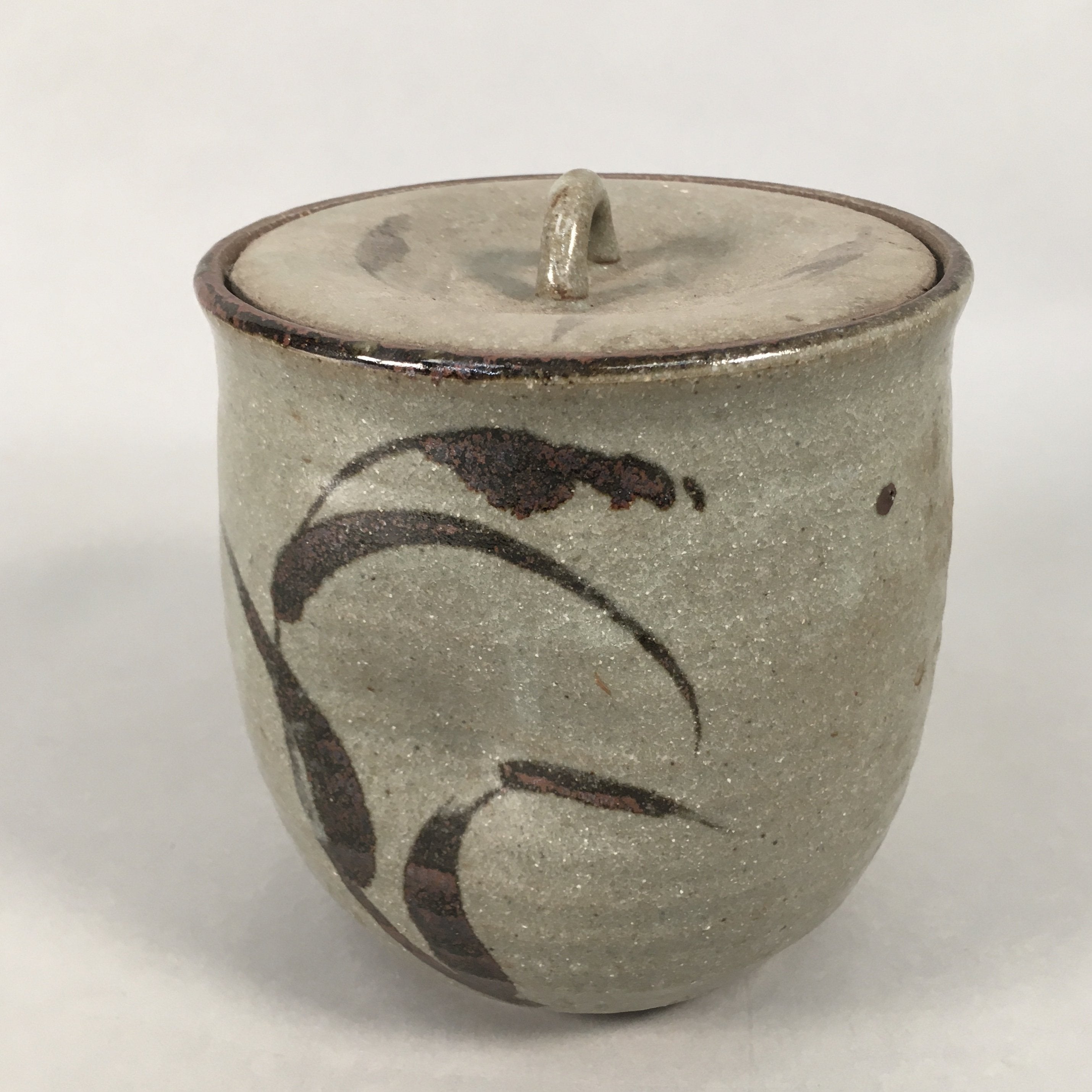 Japanese Tea Ceremony Ceramic Lidded Water Pot Mizusashi Vtg Pottery MS39