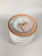 Japanese Tea Ceremony Ceramic Lidded Water Pot Mizusashi Vtg Pottery MS41
