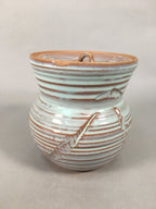 Japanese Tea Ceremony Ceramic Lidded Water Pot Mizusashi Vtg Pottery MS41