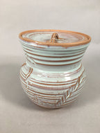 Japanese Tea Ceremony Ceramic Lidded Water Pot Mizusashi Vtg Pottery MS41