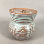 Japanese Tea Ceremony Ceramic Lidded Water Pot Mizusashi Vtg Pottery MS41
