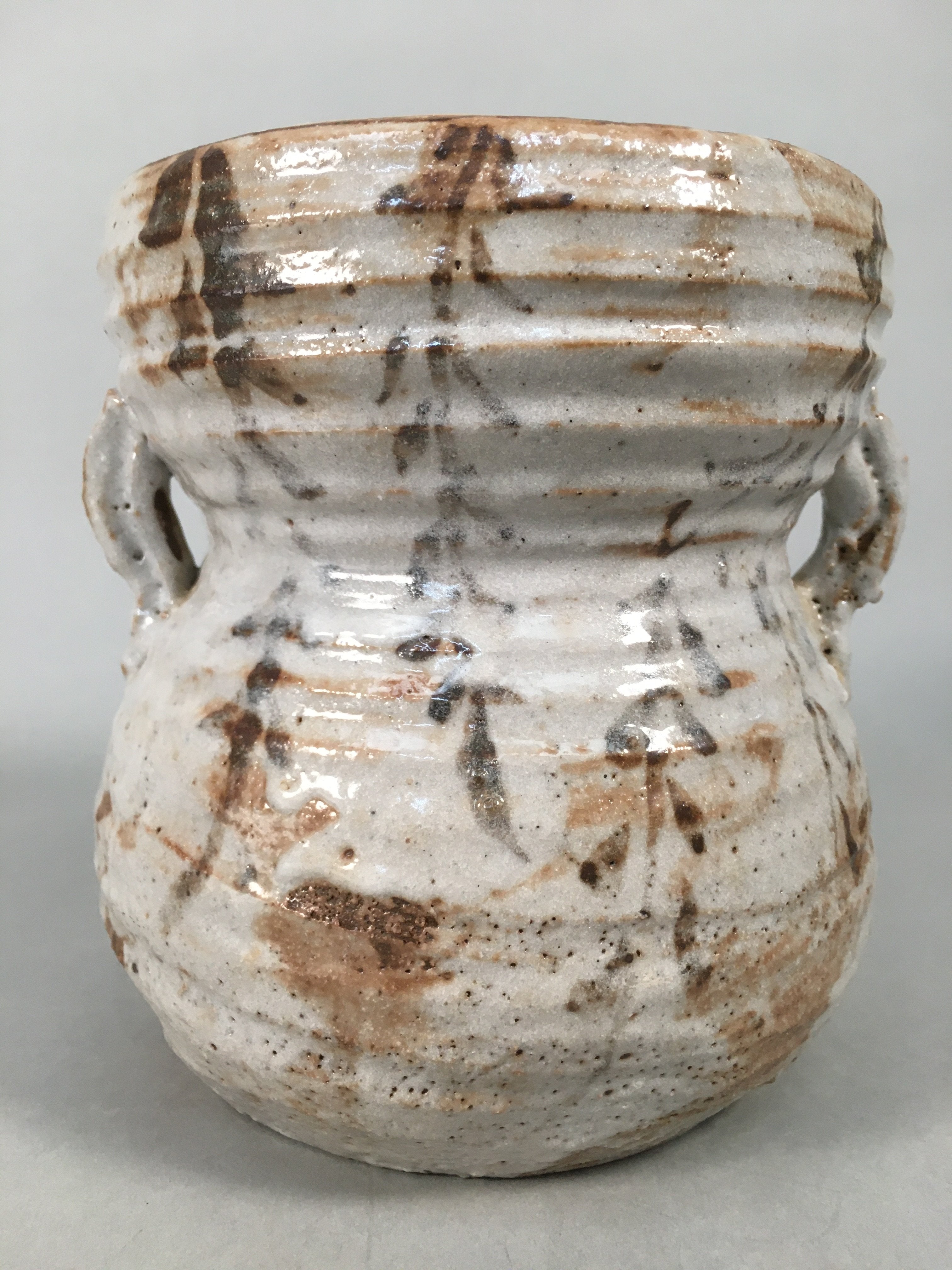 Japanese Tea Ceremony Ceramic Lidded Water Pot Mizusashi Vtg Pottery MS42