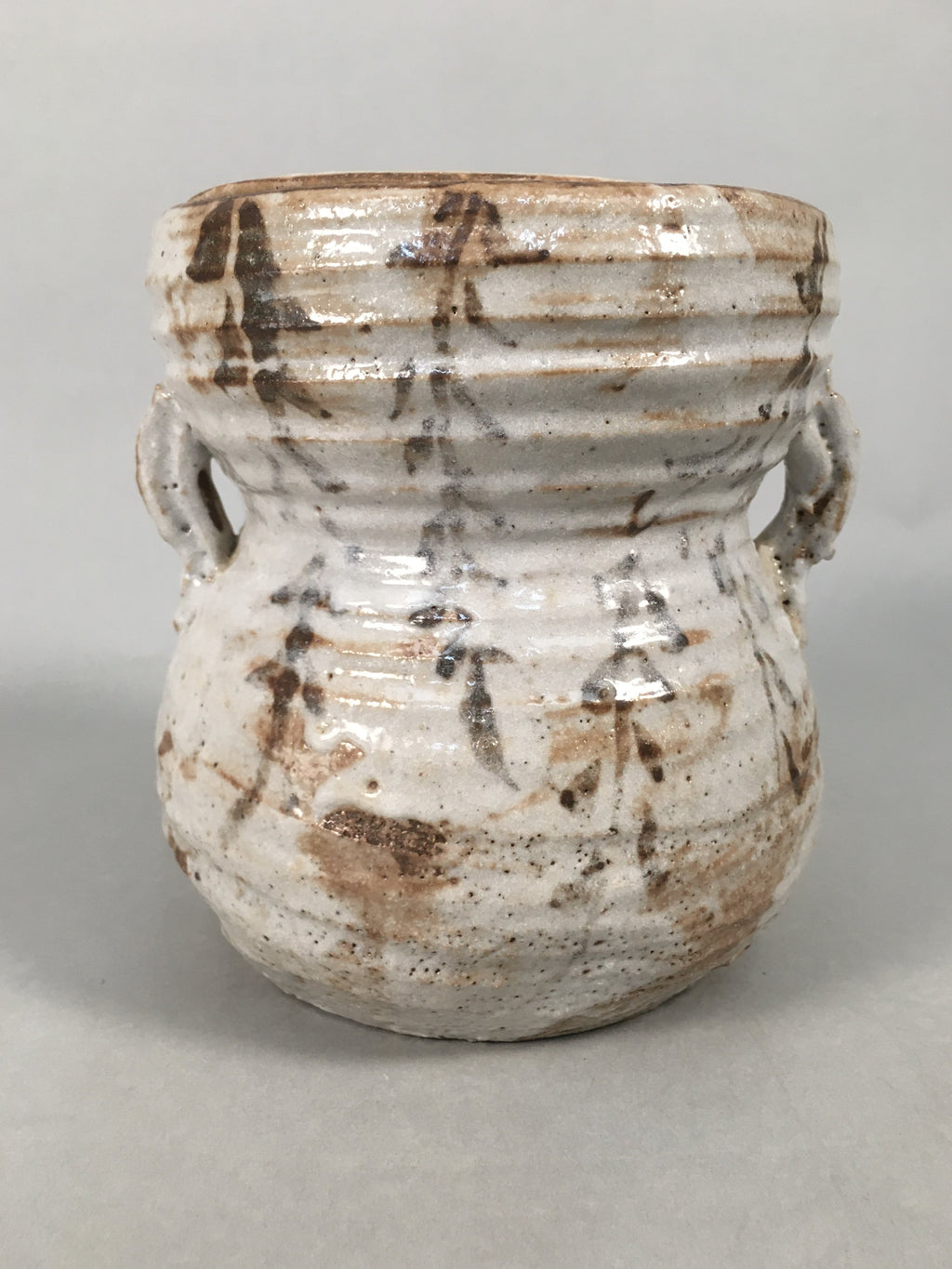 Japanese Tea Ceremony Ceramic Lidded Water Pot Mizusashi Vtg Pottery MS42