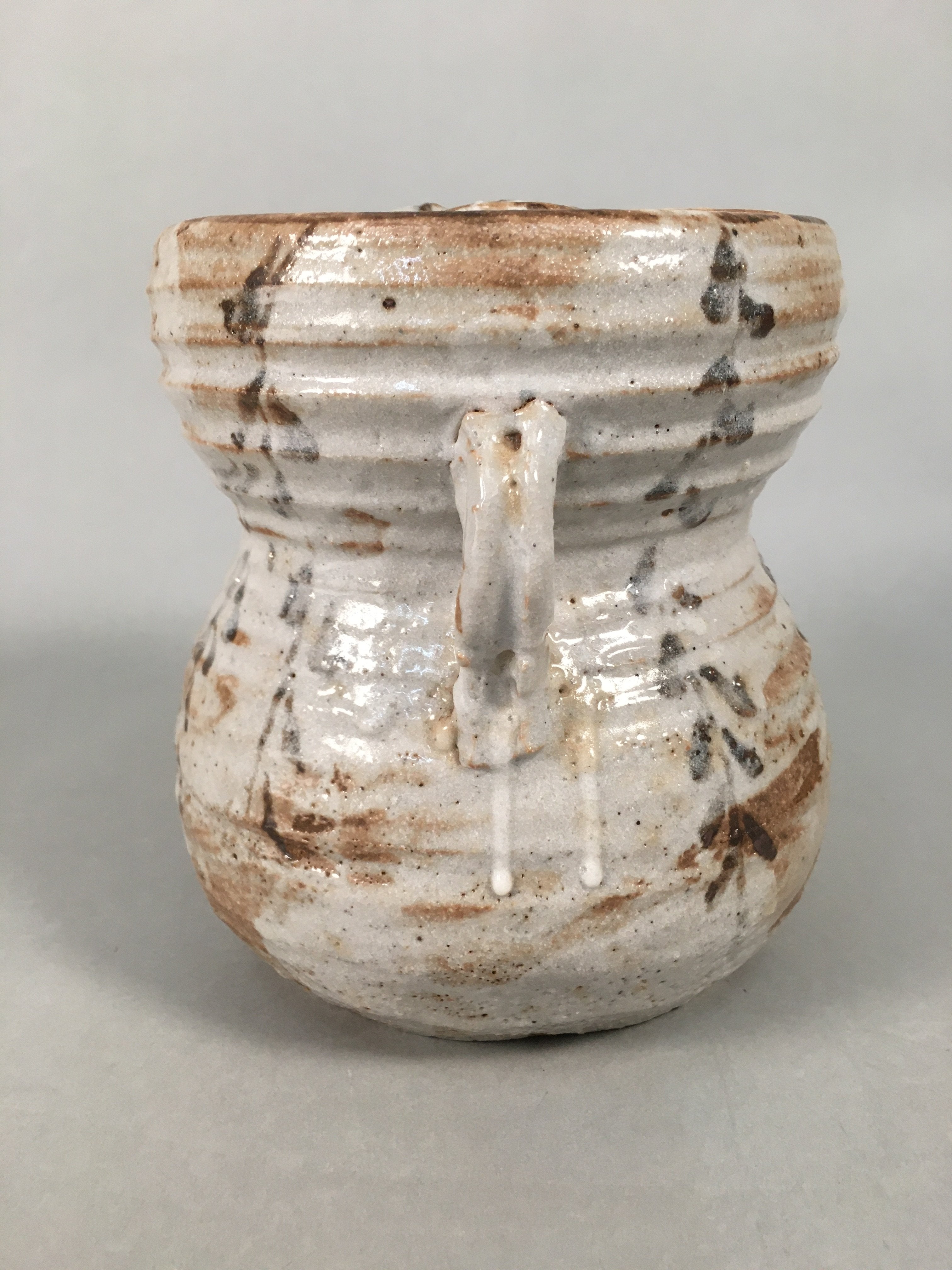 Japanese Tea Ceremony Ceramic Lidded Water Pot Mizusashi Vtg Pottery MS42