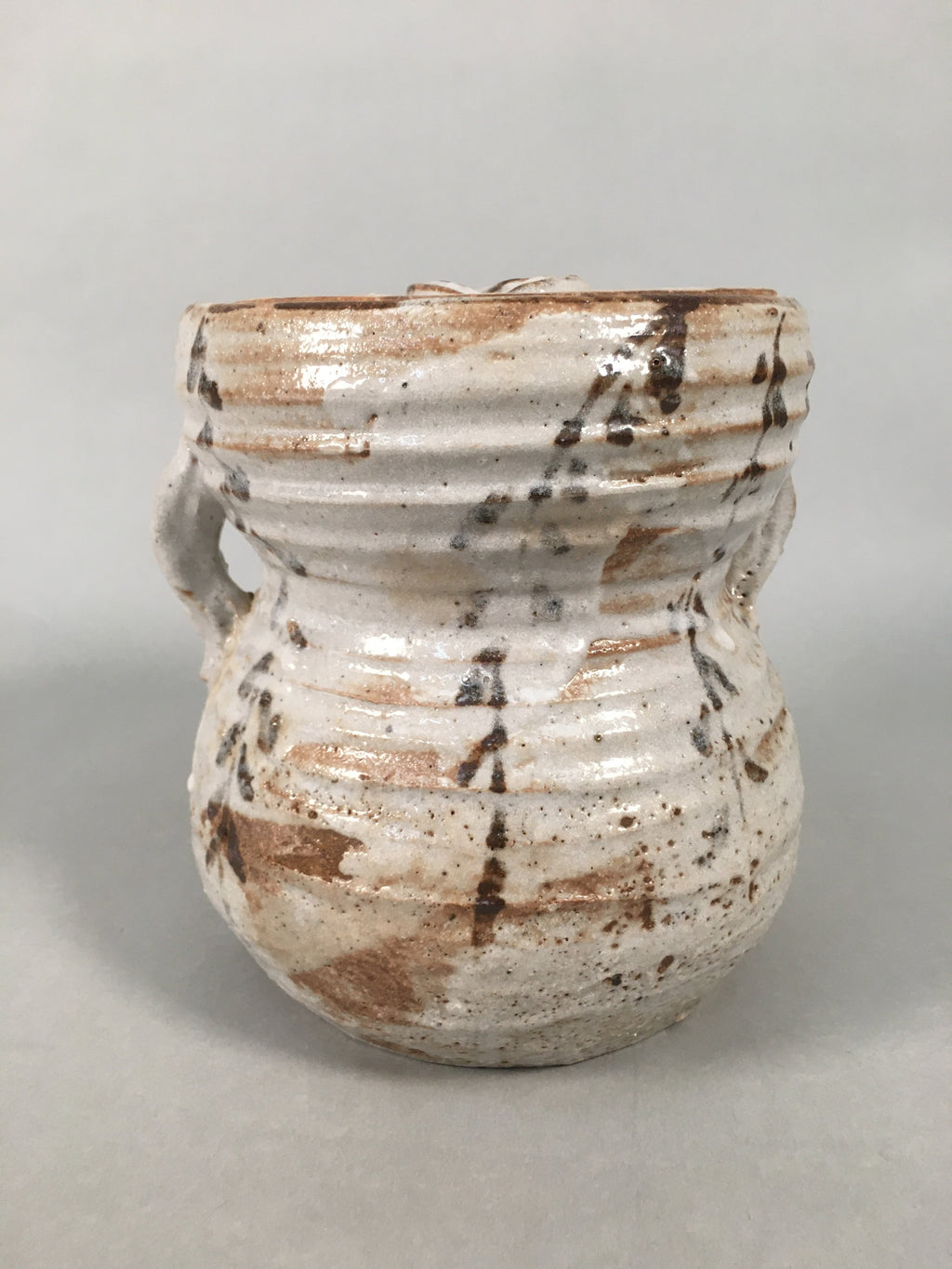 Japanese Tea Ceremony Ceramic Lidded Water Pot Mizusashi Vtg Pottery MS42