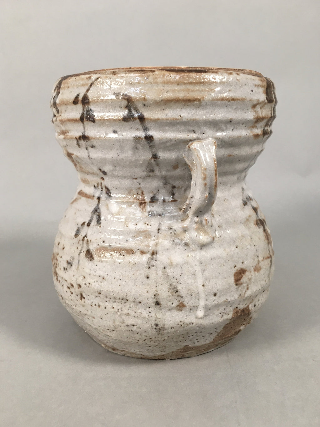 Japanese Tea Ceremony Ceramic Lidded Water Pot Mizusashi Vtg Pottery MS42