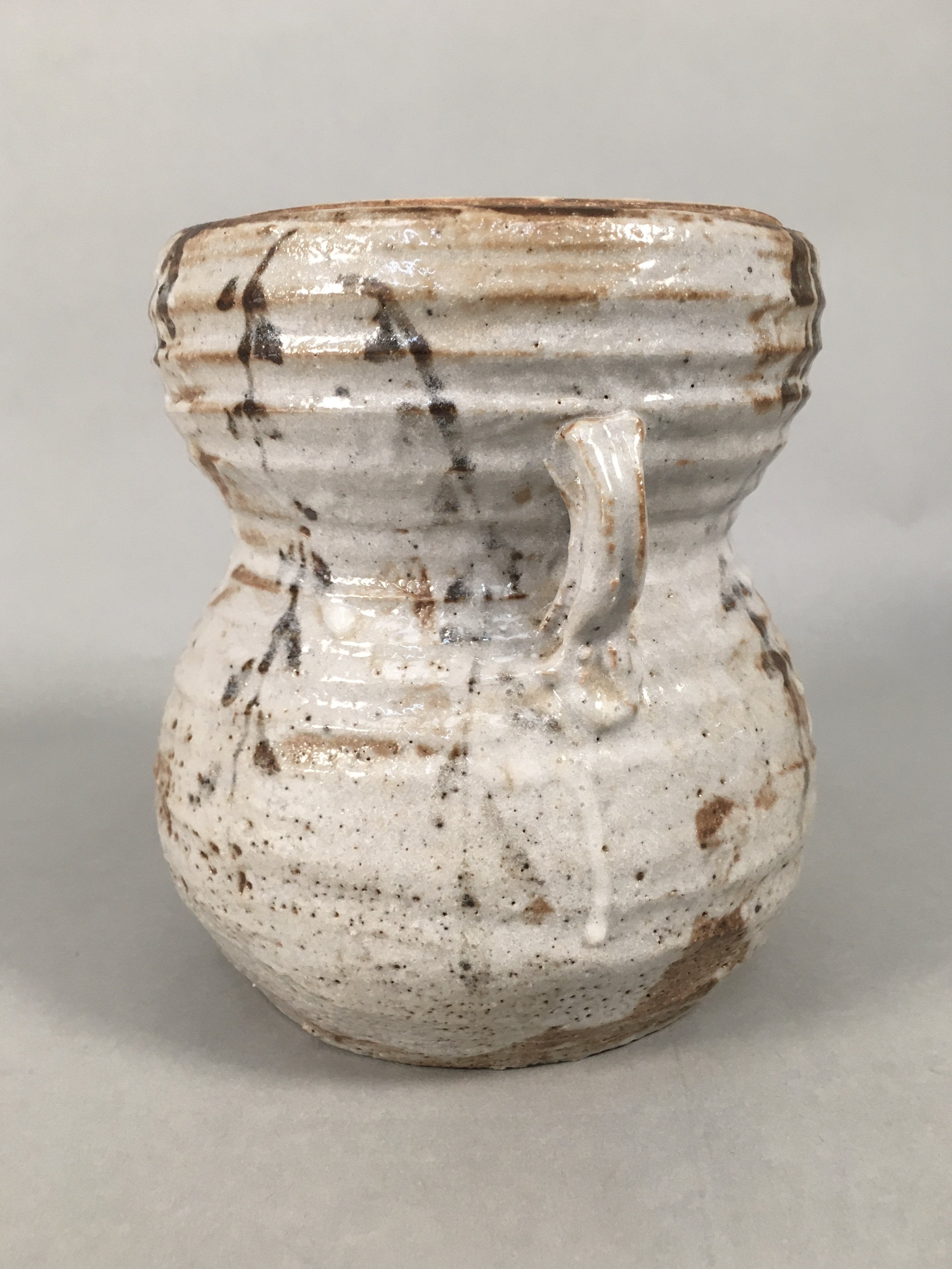 Japanese Tea Ceremony Ceramic Lidded Water Pot Mizusashi Vtg Pottery MS42