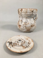 Japanese Tea Ceremony Ceramic Lidded Water Pot Mizusashi Vtg Pottery MS42