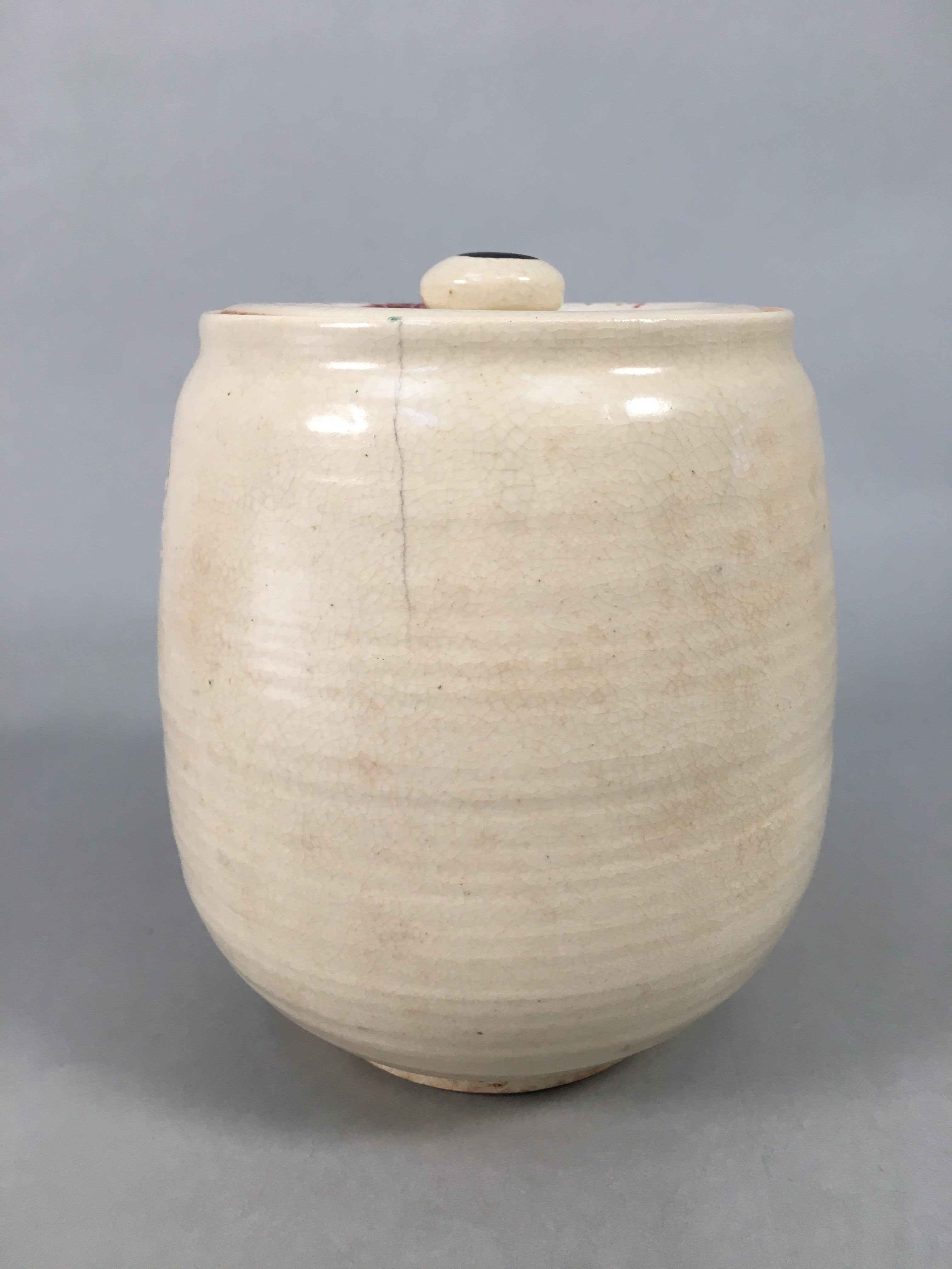 Japanese Tea Ceremony Ceramic Lidded Water Pot Mizusashi Vtg Pottery MS43