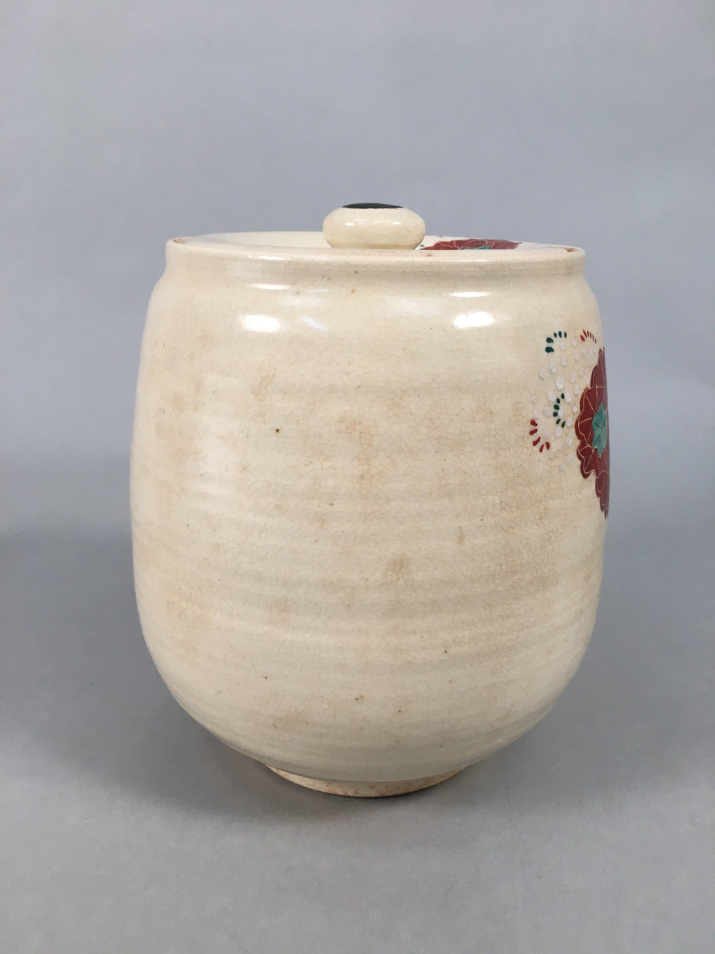 Japanese Tea Ceremony Ceramic Lidded Water Pot Mizusashi Vtg Pottery MS43