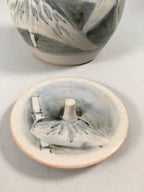 Japanese Tea Ceremony Ceramic Lidded Water Pot Mizusashi Vtg Pottery MS44