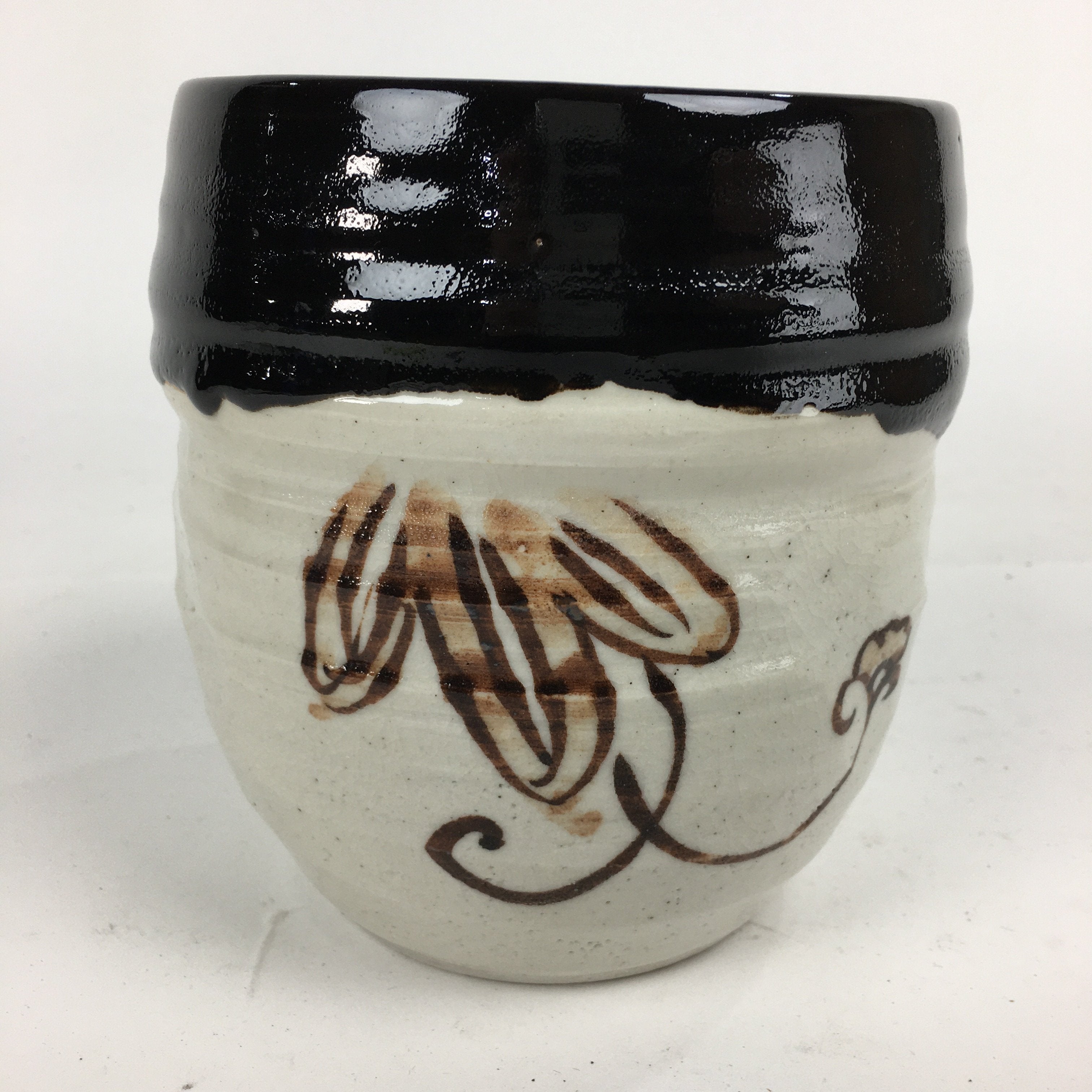Japanese Tea Ceremony Ceramic Lidded Water Pot Mizusashi Vtg Pottery MS47