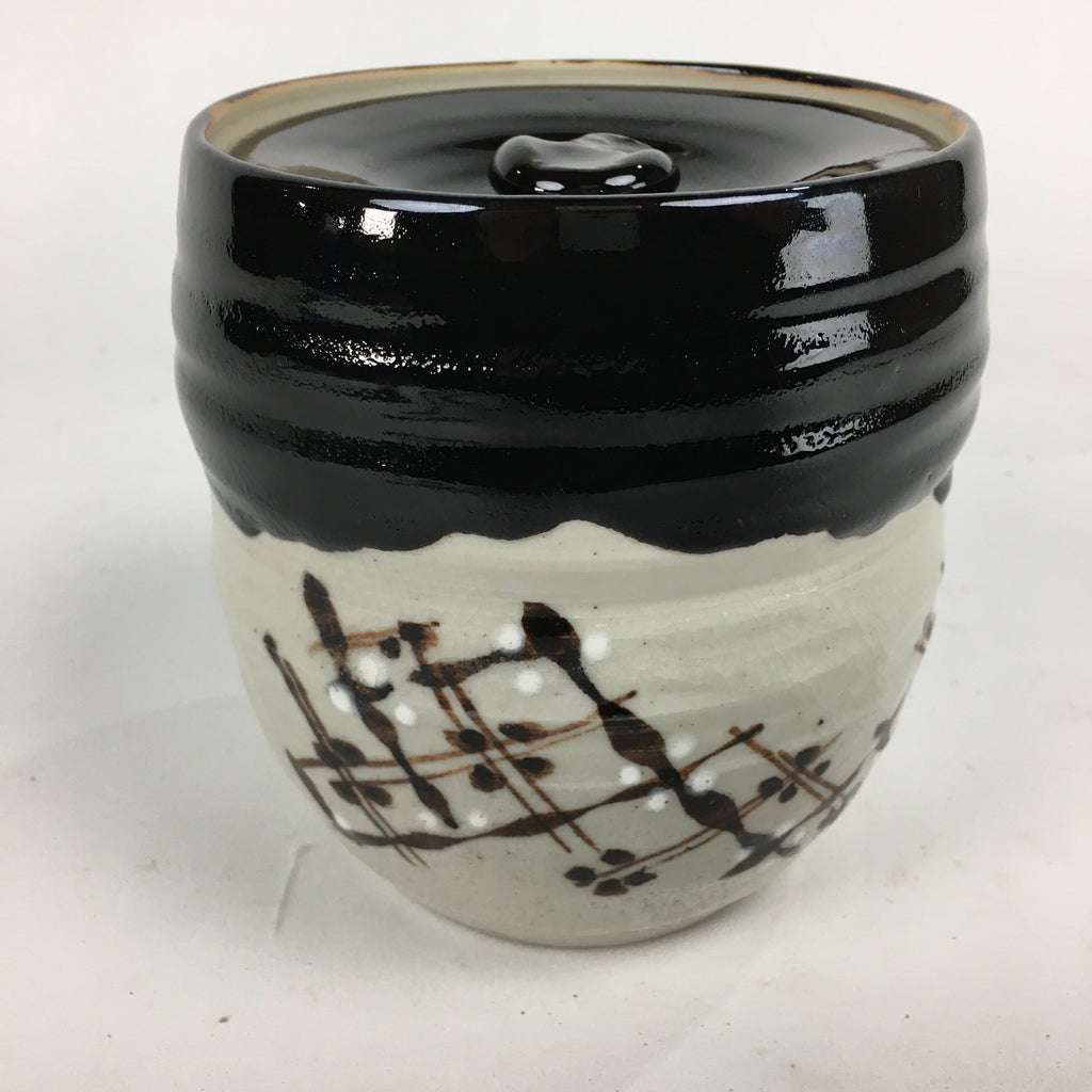 Japanese Tea Ceremony Ceramic Lidded Water Pot Mizusashi Vtg Pottery MS47