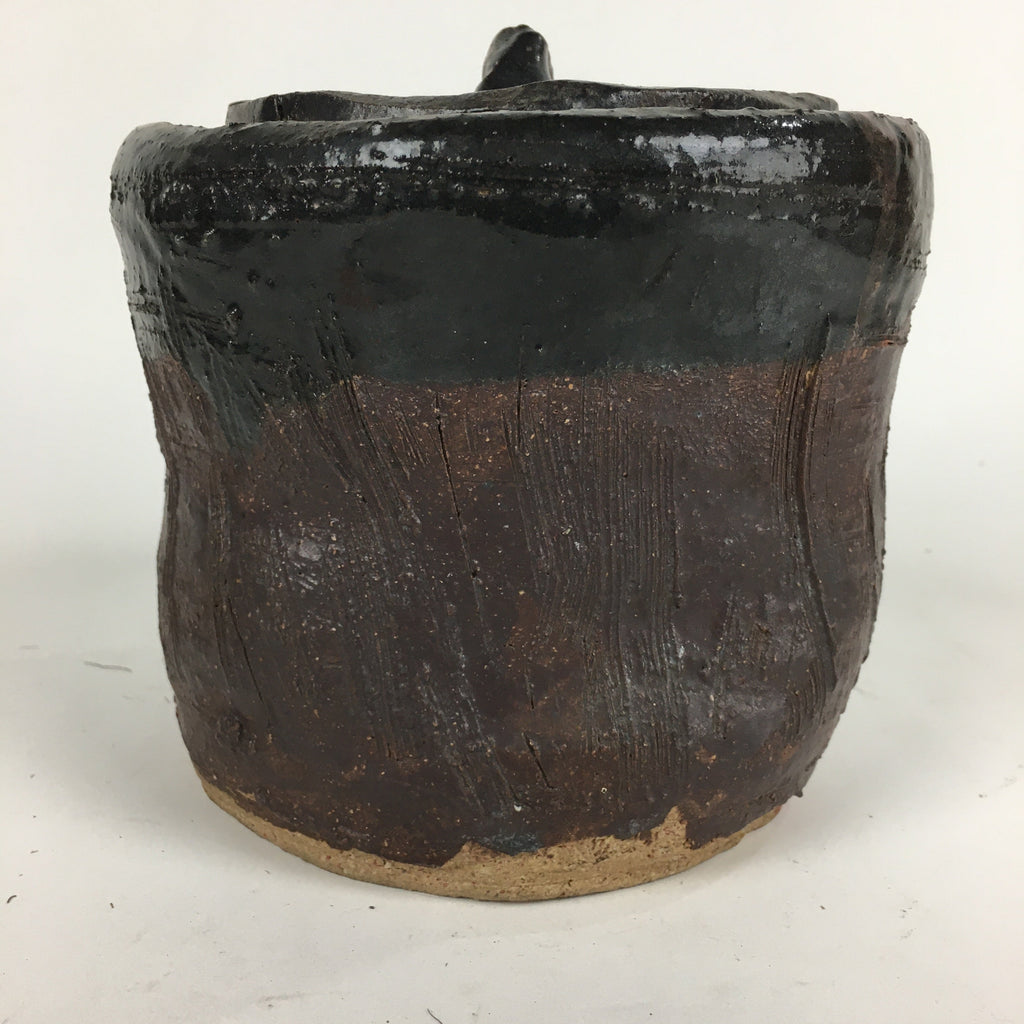 Japanese Tea Ceremony Ceramic Lidded Water Pot Mizusashi Vtg Pottery MS48