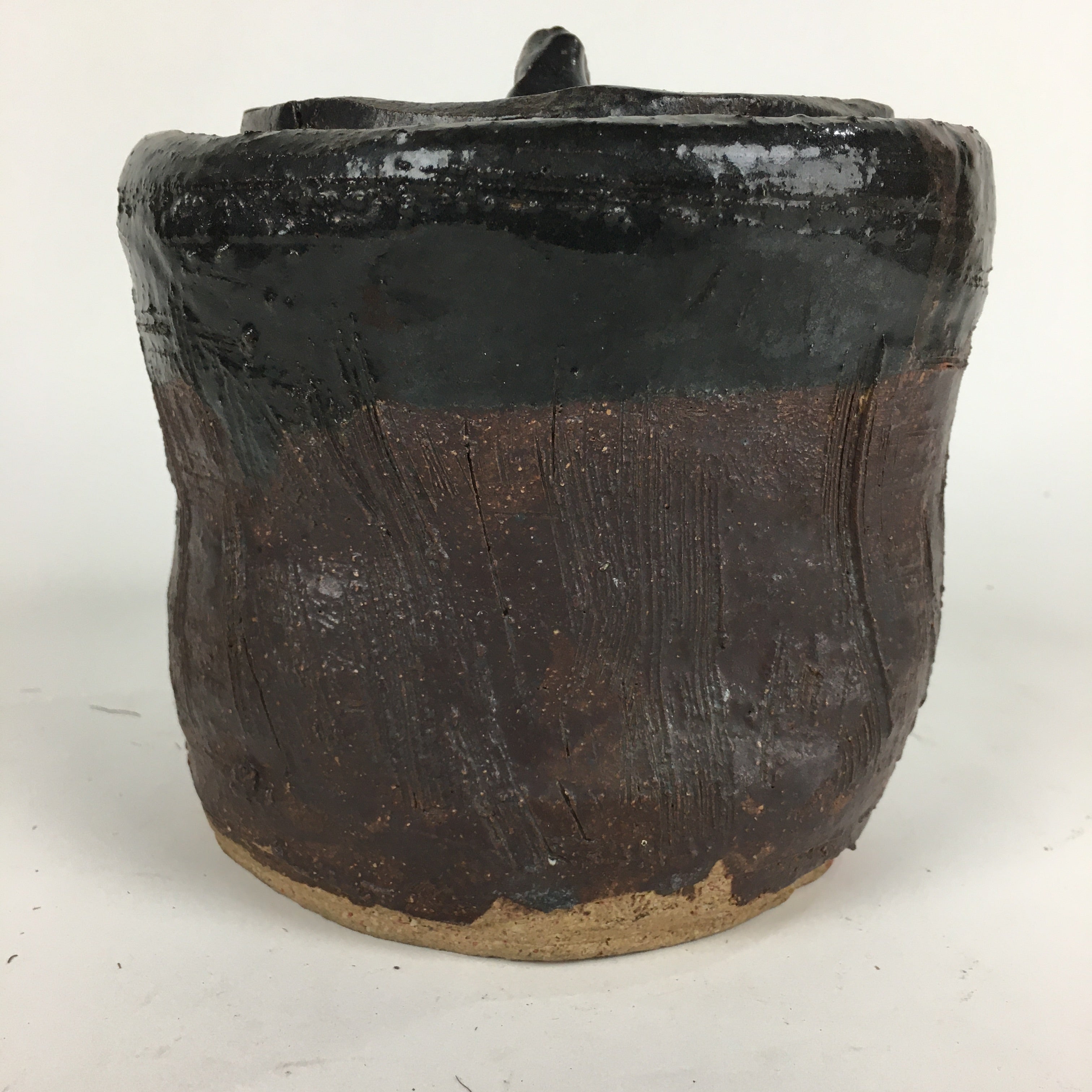 Japanese Tea Ceremony Ceramic Lidded Water Pot Mizusashi Vtg Pottery MS48