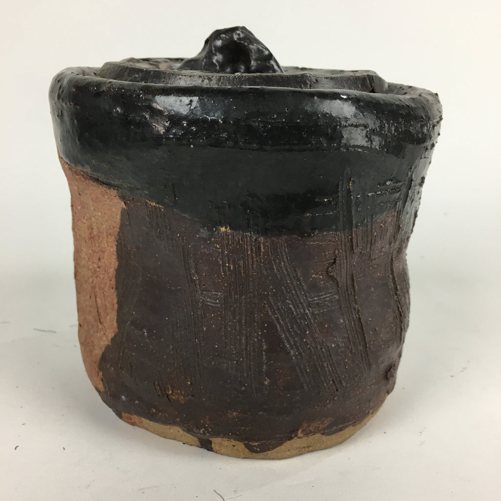Japanese Tea Ceremony Ceramic Lidded Water Pot Mizusashi Vtg Pottery MS48