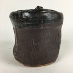 Japanese Tea Ceremony Ceramic Lidded Water Pot Mizusashi Vtg Pottery MS48