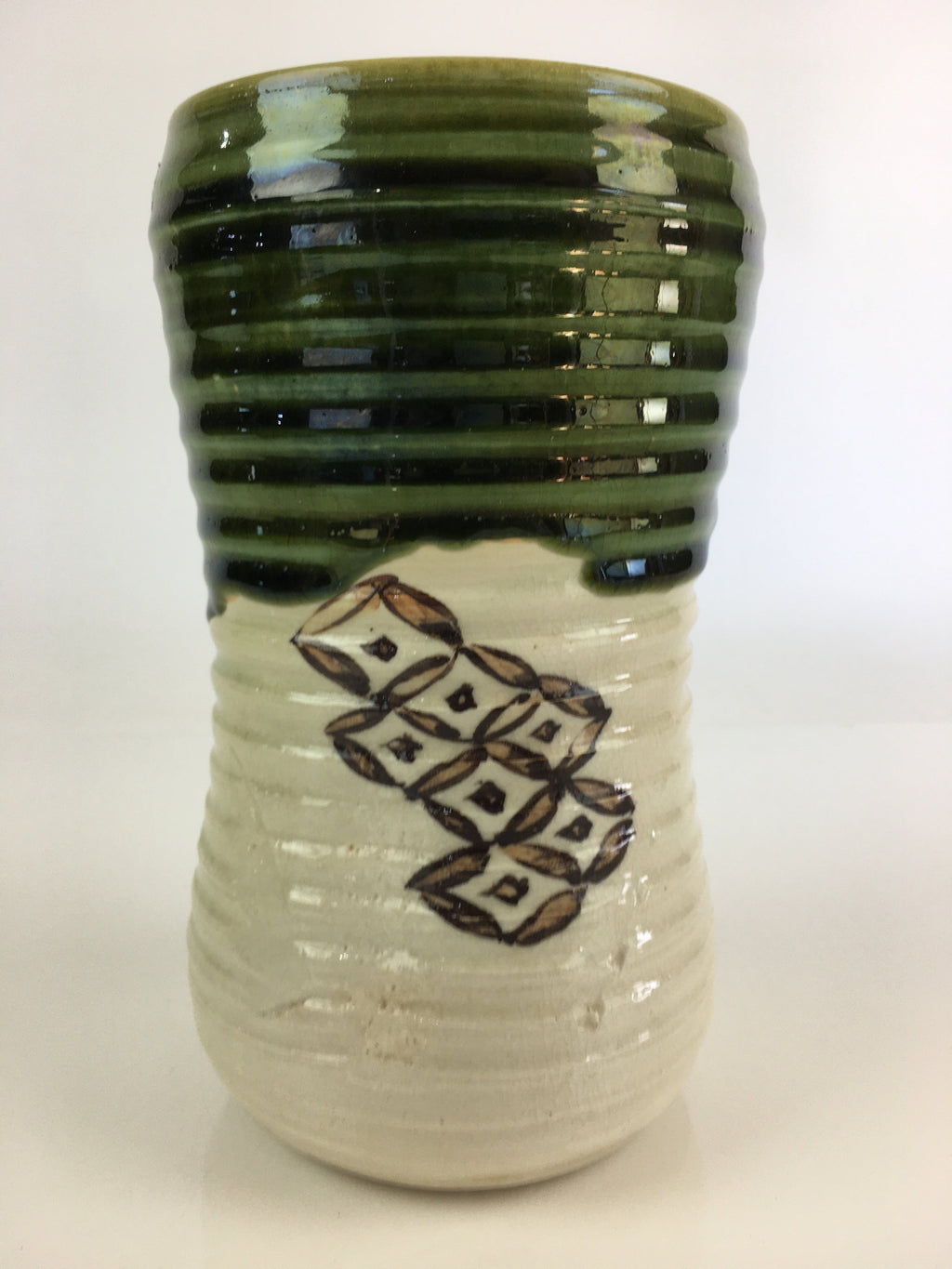 Japanese Tea Ceremony Ceramic Lidded Water Pot Mizusashi Vtg Pottery MS49
