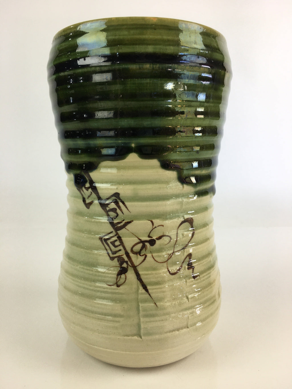 Japanese Tea Ceremony Ceramic Lidded Water Pot Mizusashi Vtg Pottery MS49