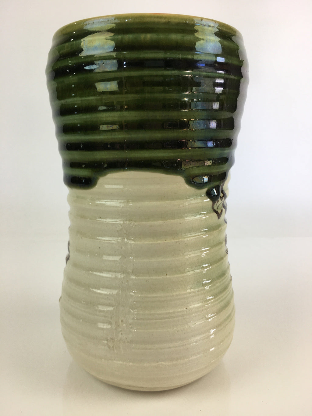Japanese Tea Ceremony Ceramic Lidded Water Pot Mizusashi Vtg Pottery MS49