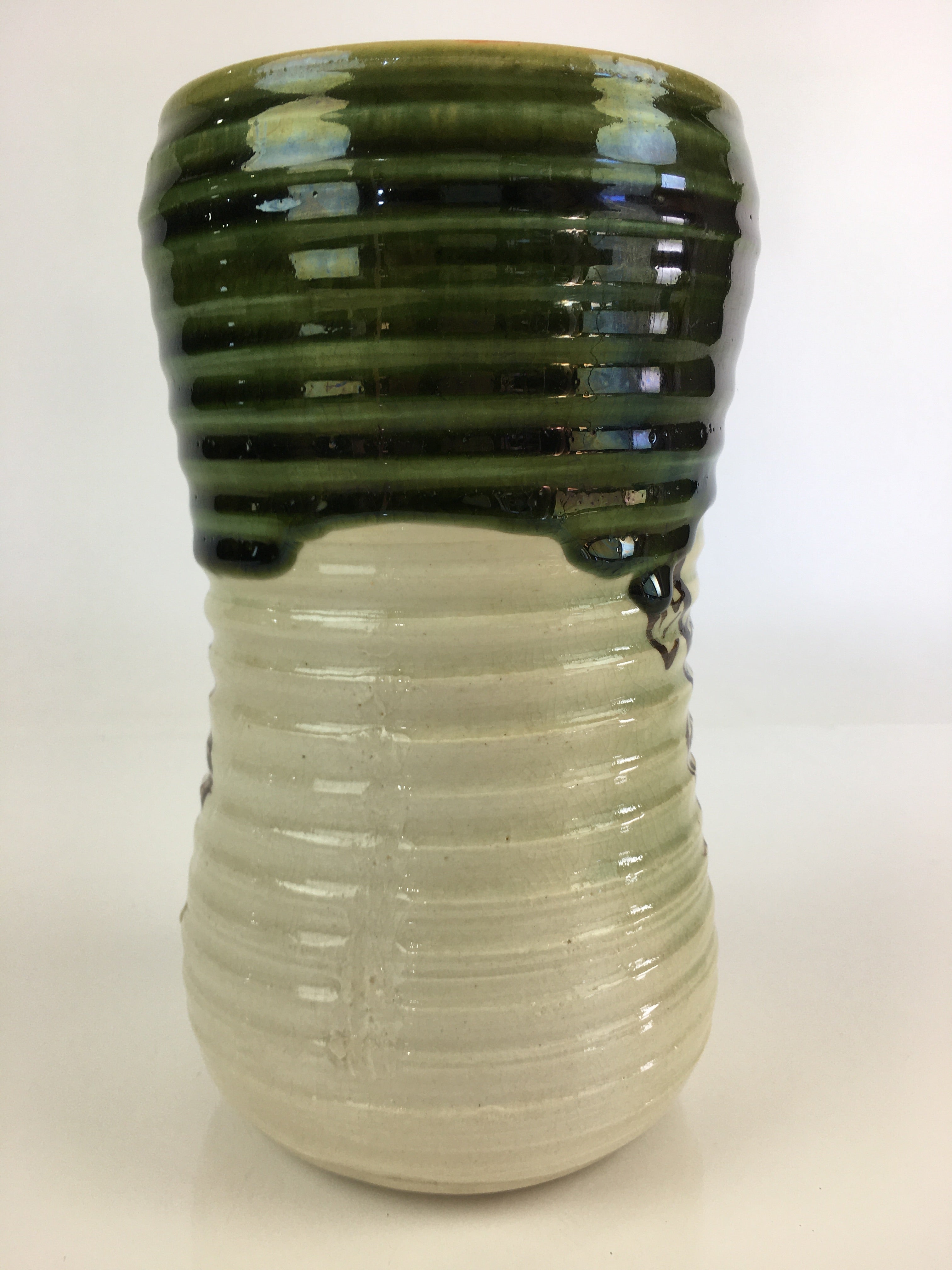 Japanese Tea Ceremony Ceramic Lidded Water Pot Mizusashi Vtg Pottery MS49