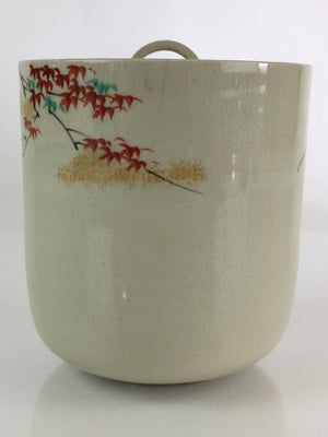 Japanese Tea Ceremony Ceramic Lidded Water Pot Mizusashi Vtg Pottery MS51