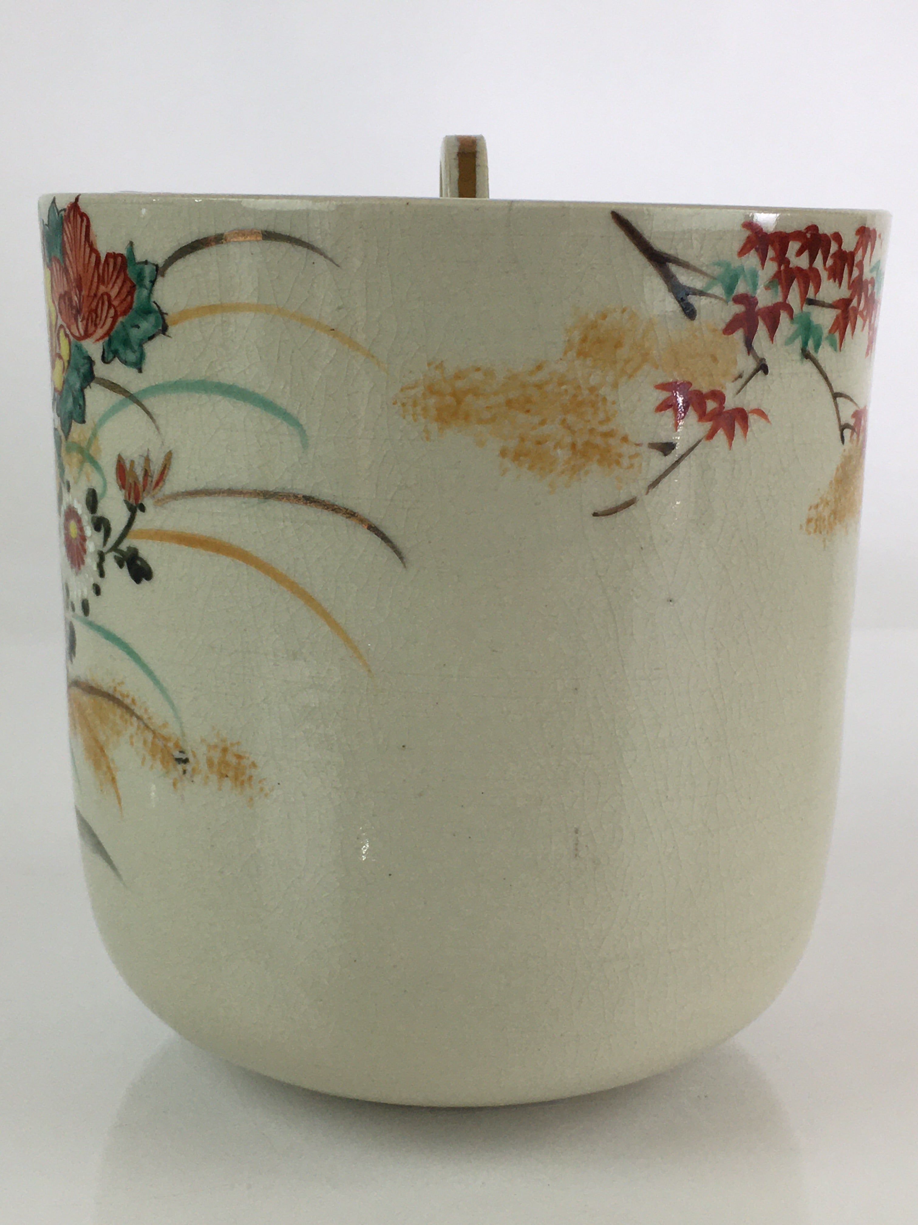 Japanese Tea Ceremony Ceramic Lidded Water Pot Mizusashi Vtg Pottery MS51
