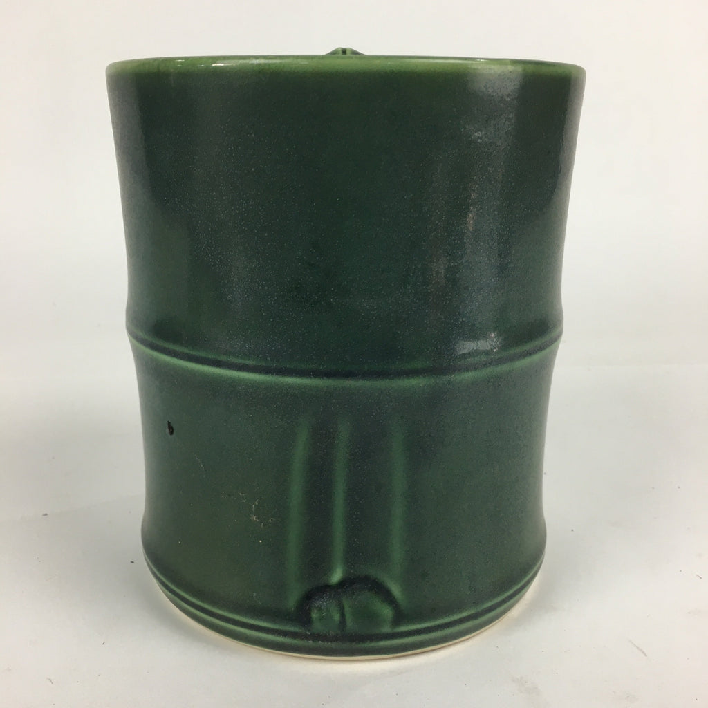 Japanese Tea Ceremony Porcelain Lidded Water Pot Mizusashi Vtg Pottery Green MS4