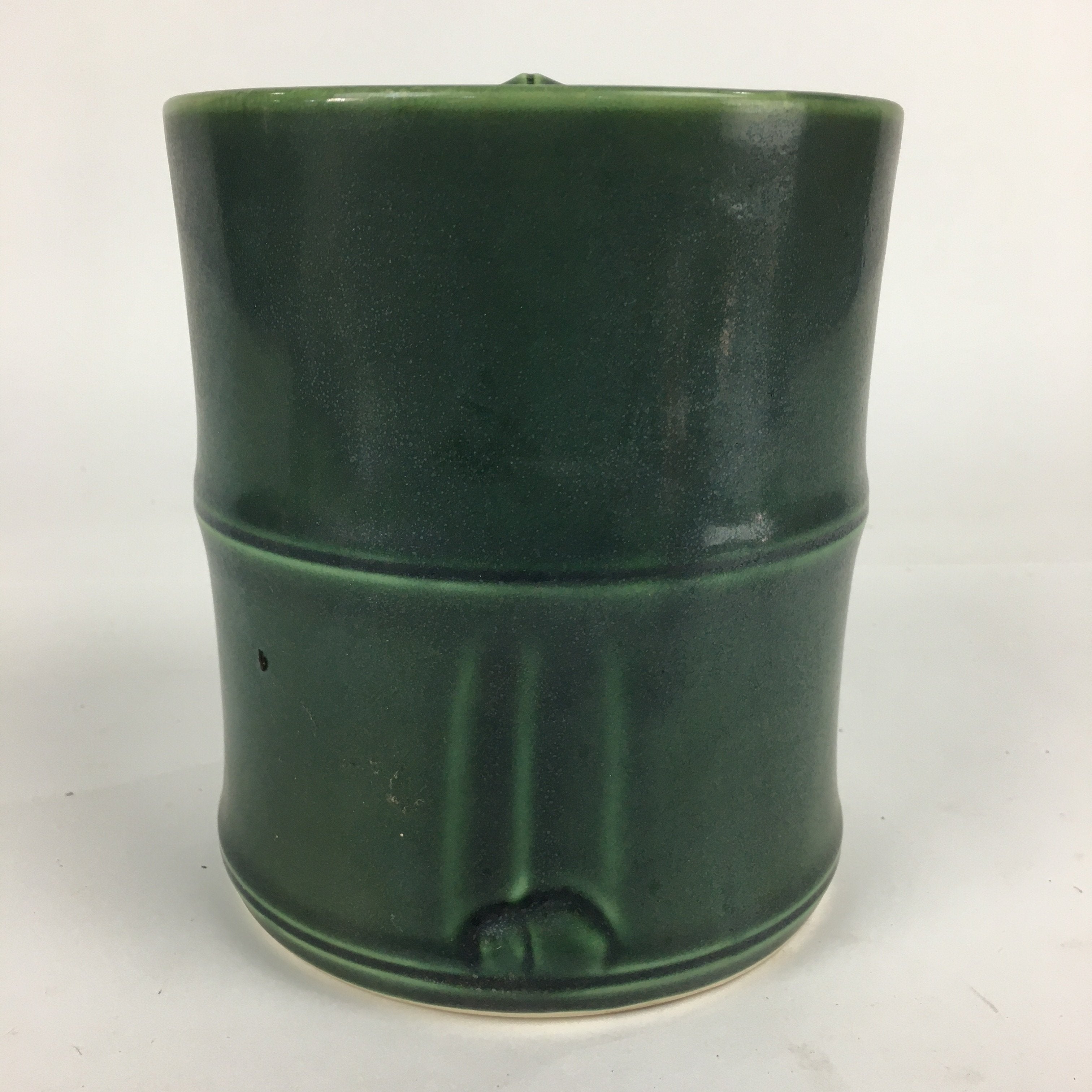 Japanese Tea Ceremony Porcelain Lidded Water Pot Mizusashi Vtg Pottery Green MS4