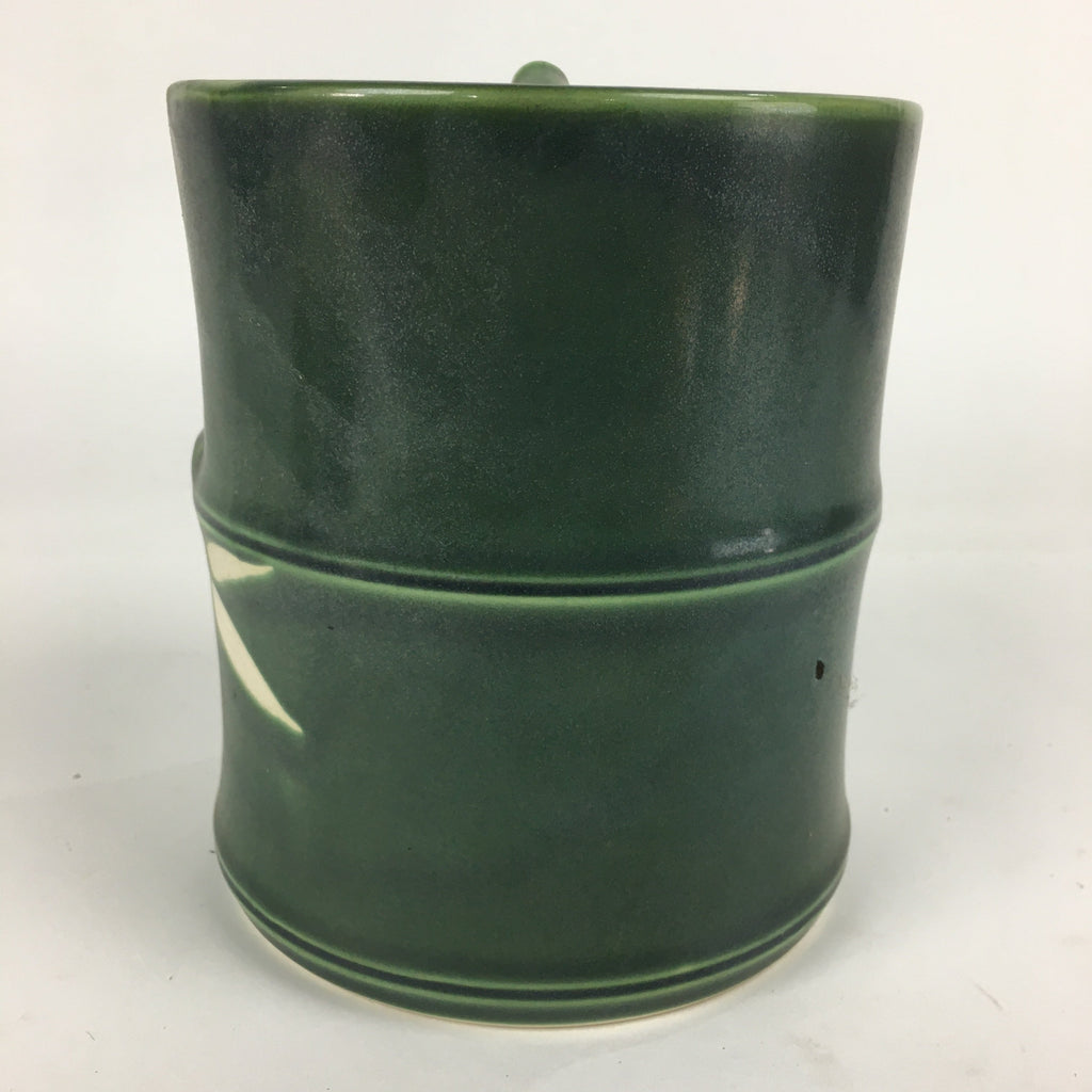 Japanese Tea Ceremony Porcelain Lidded Water Pot Mizusashi Vtg Pottery Green MS4
