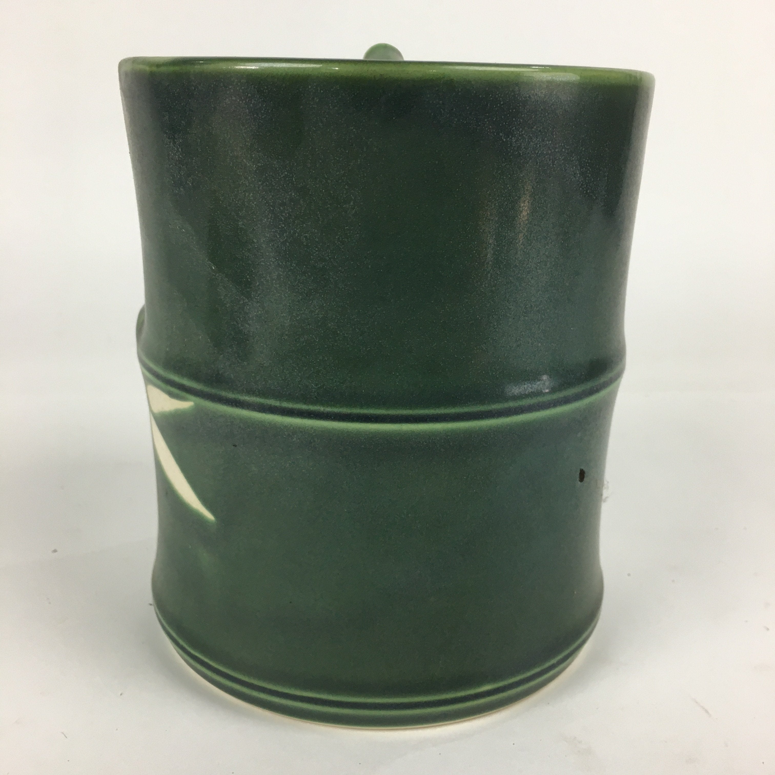 Japanese Tea Ceremony Porcelain Lidded Water Pot Mizusashi Vtg Pottery Green MS4