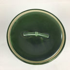 Japanese Tea Ceremony Porcelain Lidded Water Pot Mizusashi Vtg Pottery Green MS4