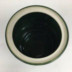 Japanese Tea Ceremony Porcelain Lidded Water Pot Mizusashi Vtg Pottery Green MS4