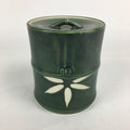 Japanese Tea Ceremony Porcelain Lidded Water Pot Mizusashi Vtg Pottery Green MS4