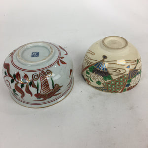 Japanese Tea Ceremony Set Chabako Wooden Box Vtg Pottery Chawan Sensu PX560