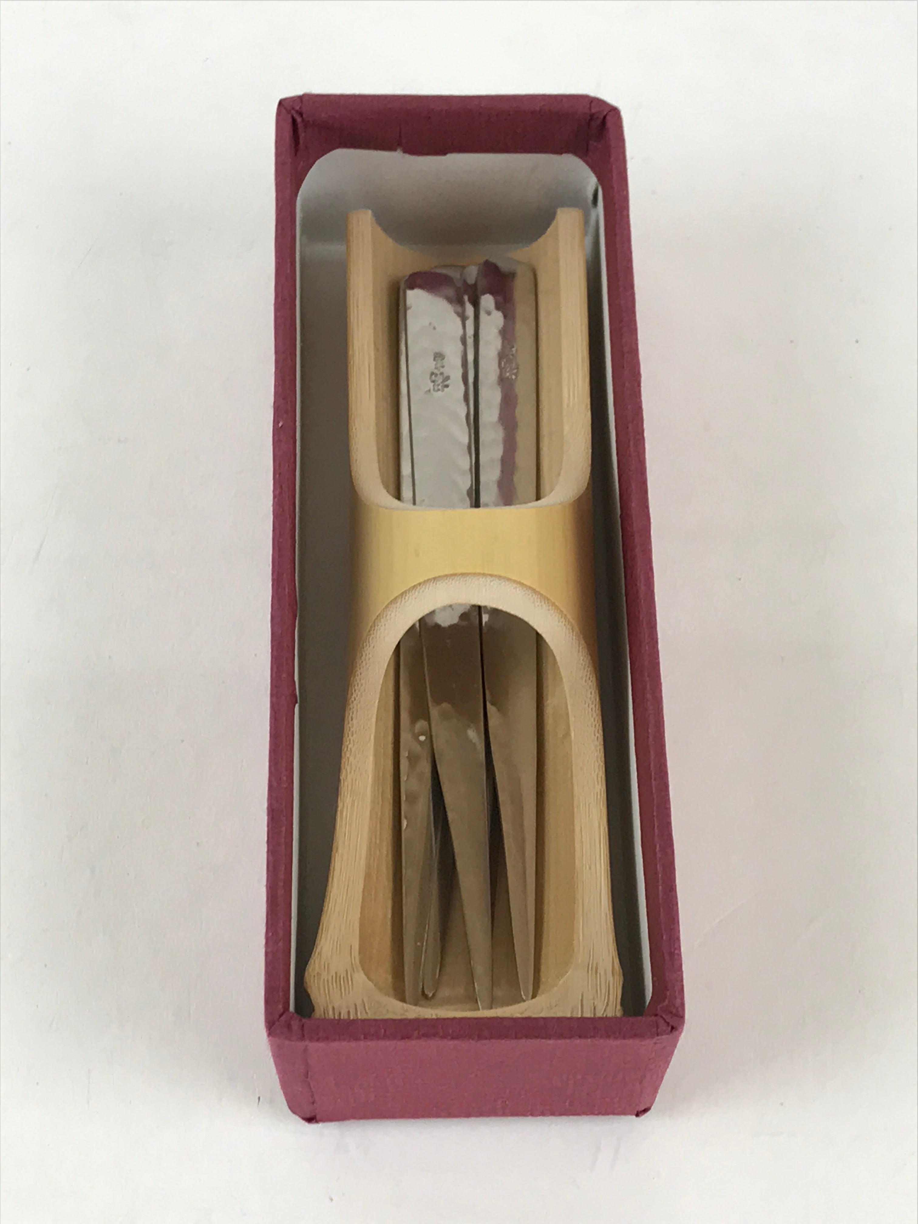 Japanese Tea Ceremony Toothpick For Sweet Tachikichi Silver Vtg Bamboo Holder PX