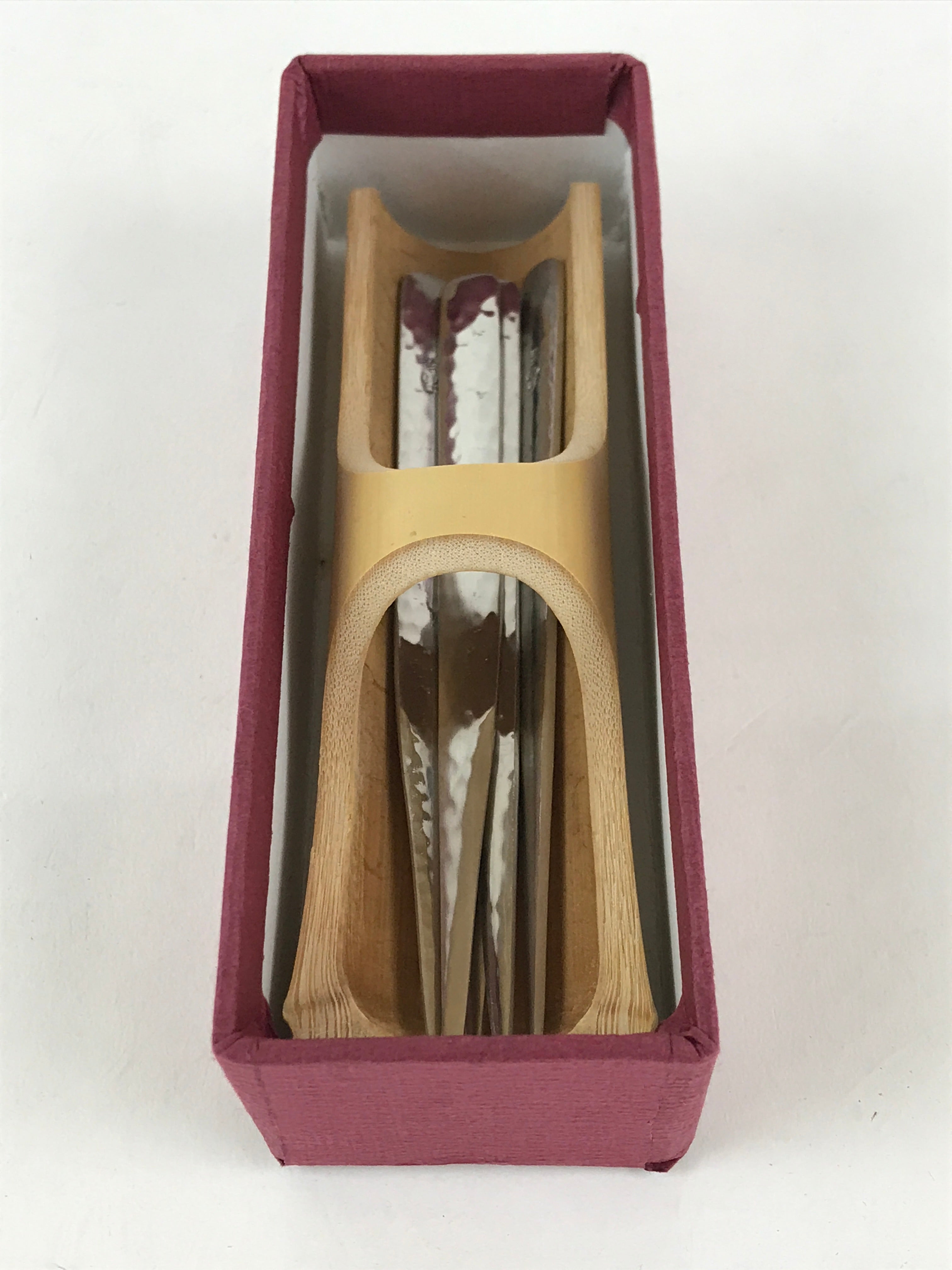 Japanese Tea Ceremony Toothpick For Sweet Tachikichi Silver Vtg Bamboo Holder PX667