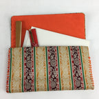 Japanese Tea Ceremony Utensil Fabric Bag Set Vtg Folding Fan Kashi-Kiri KB31