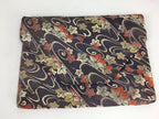 Japanese Tea Ceremony Utensil Fabric Bag Sukiyabukuro Vtg Maple Leaves KB27