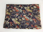 Japanese Tea Ceremony Utensil Fabric Bag Sukiyabukuro Vtg Maple Leaves KB27