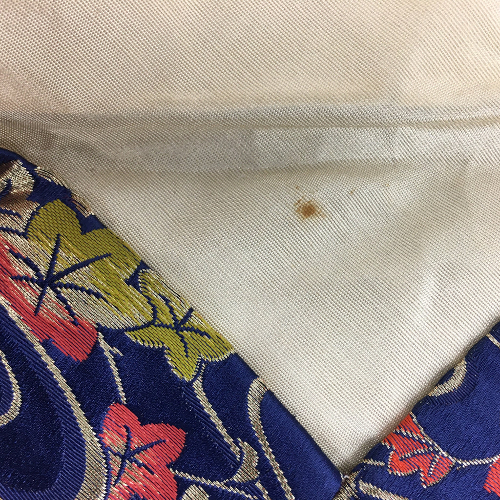 Japanese Tea Ceremony Utensil Fabric Bag Sukiyabukuro Vtg Maple Leaves KB27