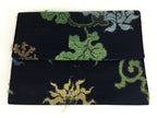 Japanese Tea Ceremony Utensil Fabric Bag Sukiyabukuro Vtg Red Flower KB28
