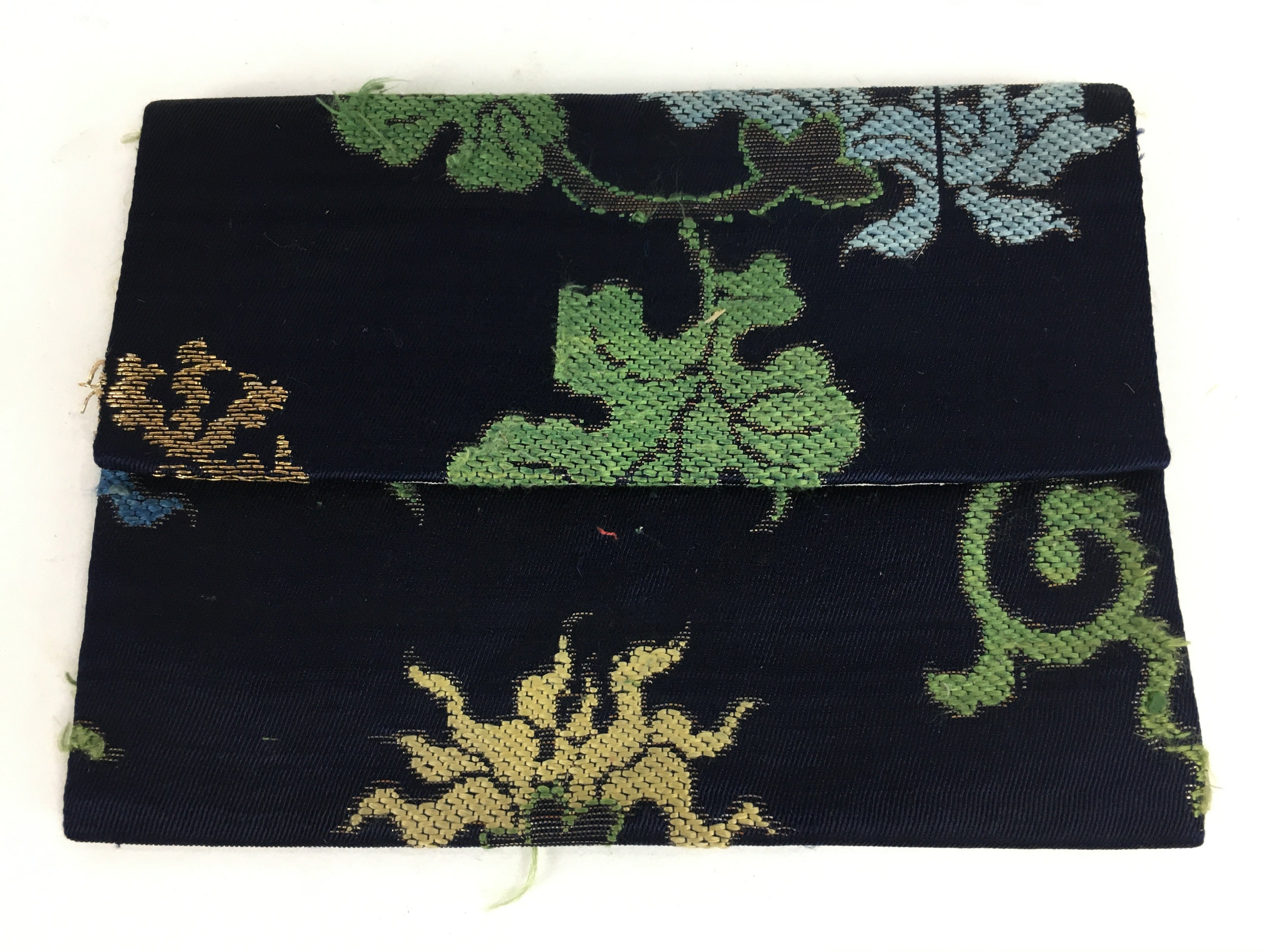 Japanese Tea Ceremony Utensil Fabric Bag Sukiyabukuro Vtg Red Flower KB28